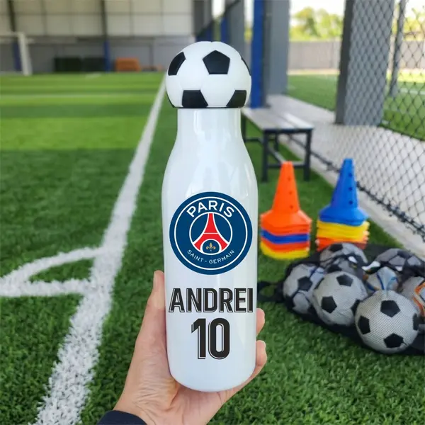 Termos sport personalizat, cu capac de minge fotbal TBP27