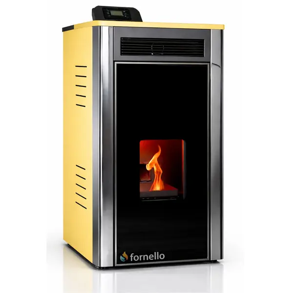 Termoșemineu Fornello Primo Truva 25 kW Ivory cu kit complet încorporat pentru sistemul de încălzire,pompa de circulatie,vas de expansiune,supape de siguranta,Sistem de curatare MECANICA creuzet