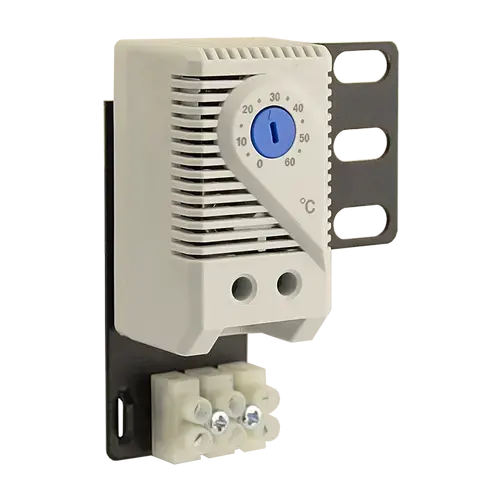Termostat analogic pentru ventilatoare rack DATEUP JZ20210731001, 0 - 60 grade, 10A, cu sistem de prindere inclus (Alb)