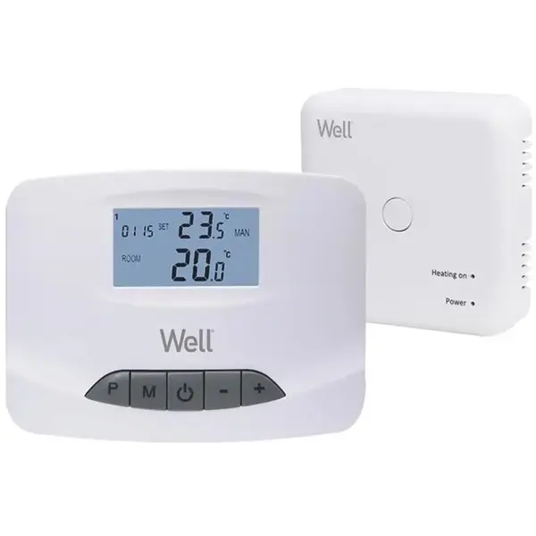 Termostat electronic programabil cu afisaj digital wireless Well THERMS-THERMALWP-WL / 5948636035650