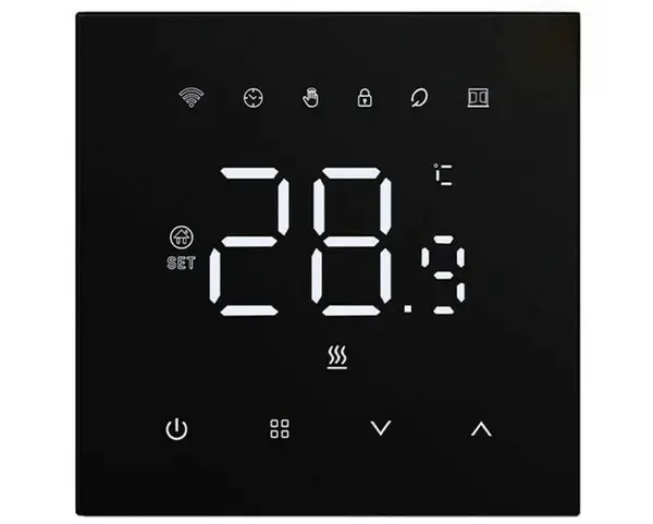 Termostat inteligent Avatto WT410-16A-B, Wi-Fi, aplicatie mobila Tuya, control vocal, ecran tactil, 16A
