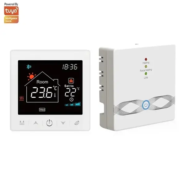 Termostat Inteligent TORWT-25 Portabil, cu WiFi+RF, ecran tactil, pentru centrale pe gaz, incalzire in pardoseala Alb