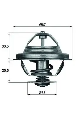 Termostat lichid racire (71 C) potrivit BMW 3 (E30), 3 (E36), 5 (E12), 5 (E28), 5 (E34), 6 (E24), 7 (E23), 7 (E32), Z1 2.0-3.5 10.73-11.99