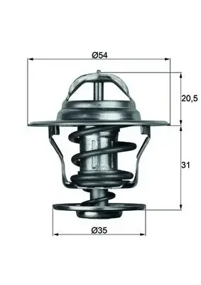 Termostat lichid racire (71 C) potrivit VOLVO V40; AUDI 100 C4, 80 B1, 80 B2, 80 B3, 80 B4, A6 C4, CABRIOLET B3, COUPE B2, COUPE B3; OPEL ASCONA B, FRONTERA A, MANTA B, REKORD E 1.0-2.4 07.73-