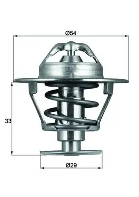 Termostat lichid racire (76 C) potrivit MITSUBISHI L 300 III, L200, PAJERO I; NISSAN NAVARA 2.3D 2.5D 12.82-