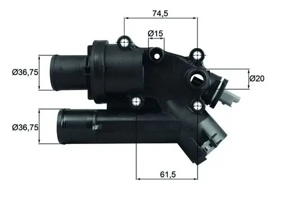 Termostat lichid racire (83 C, in carcasa) potrivit CITROEN C5 II, C5 III, C6, C8, C-CROSSER, C-CROSSER ENTERPRISE; FIAT ULYSSE; FORD GALAXY II, GALAXY MK II, MONDEO IV, S-MAX 2.0 2.2D 03.06-