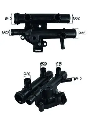 Termostat lichid racire (83 C, in carcasa) potrivit NISSAN INTERSTAR, PRIMASTAR; OPEL MOVANO A, VIVARO A; RENAULT AVANTIME, ESPACE III, ESPACE IV, LAGUNA II, MASTER II 2.2D 2.5D 07.00-