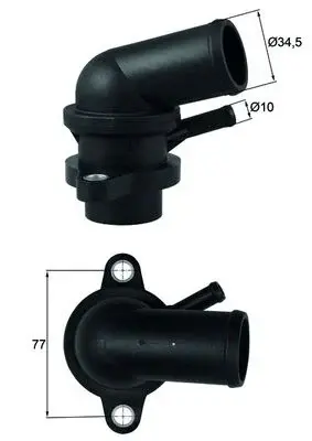 Termostat lichid racire (87 C, in carcasa) potrivit CHEVROLET AVEO KALOS, LACETTI, NUBIRA; DAEWOO KALOS, LACETTI, NUBIRA 1.4 1.6 1.8 06.97-