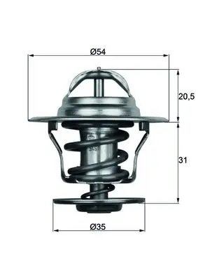 Termostat lichid racire (87 C) potrivit ARO 10; AUDI 100 C3, 100 C4, 80 B2, 80 B3, 80 B4, 90 B3, A2, A3, A4 B5, A4 B6, A4 B7, A6 C4, A6 C5, CABRIOLET B3; FORD GALAXY I 1.1-2.8 08.75-