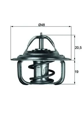 Termostat lichid racire (87 C) potrivit AUDI 50, 80 B1; CHEVROLET AVEO KALOS; DAEWOO CIELO, ESPERO, NEXIA; FORD GALAXY I, SIERRA II; OPEL ASCONA B, ASTRA F KOMBI 1.0-2.3 09.62-05.08