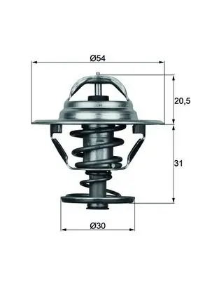 Termostat lichid racire (88 C) potrivit HYUNDAI TUCSON; LAND ROVER DEFENDER, DISCOVERY I; SAAB 900 II, 9000, 9-3, 9-5; VOLVO F10, F6, FL4 2.0-9.6D 03.75-01.12