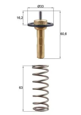 Termostat lichid racire (90 C) potrivit VOLVO C30, C70 II, S40 II, S60 II, S80 II, V40, V50, V60 I, V70 III, V70 III KOMBI, XC60 I, XC70 II 2.0-2.4DH 08.07-07.18