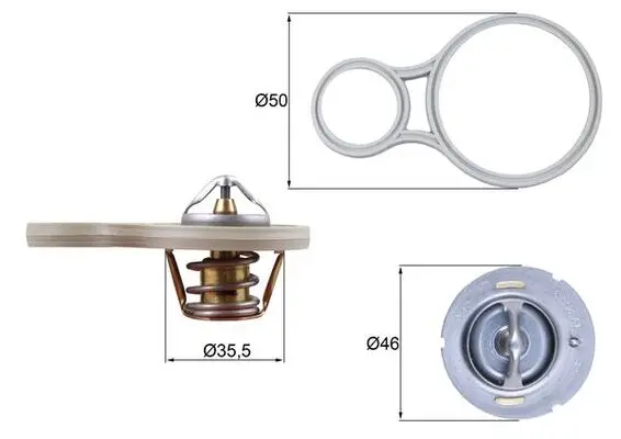 Termostat lichid racire (91 C) potrivit CHRYSLER NEON, NEON II, PT CRUISER, SEBRING, STRATUS, VOYAGER III, VOYAGER IV; DODGE NEON, NEON II; JEEP CHEROKEE, GRAND CHEROKEE III 1.6-6.1 05.94-