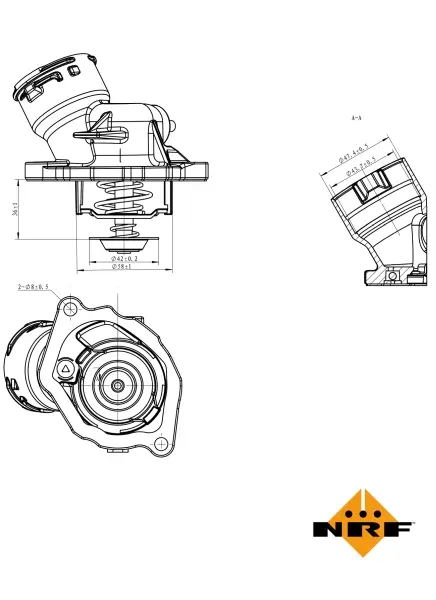 Termostat sistem racire (100 C, in carcasa) potrivit MERCEDES CLK (A209), CLK (C209), E (A207), E (C207), E (W211), E (W212), E T-MODEL (S211), E T-MODEL (S212), G (W463) 3.5 4.7 5.5 10.05-