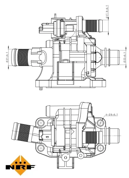 Termostat sistem racire (83 C, in carcasa) potrivit VOLVO C30, S40 II, V50; CITROEN BERLINGO, BERLINGO MINIVAN, C4, C4 GRAND PICASSO I, C4 I, C4 PICASSO I, C5 II, JUMPY 1.6D 11.03-