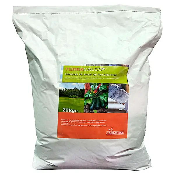 Terracalco Garden 20 kg, pulbere de Calciu pur, Carmeuse, afanarea si ameliorarea solului, imbunatateste pH-ul, impiedica baltirile, dezvolta sistemul radicular, rol impotriva lichenilor - Default Title