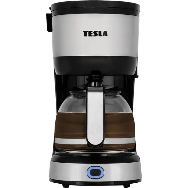 TESLA Cafetiere Tesla CoffeeMaster ES200, 630ml, 600W, cu filtru lavabil, design modern, Negru-Argintiu