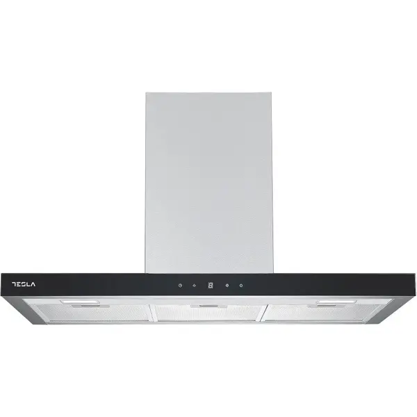 TESLA Hota decorativa Tesla DC900AXB, T-shape, 90cm1 motor DC 75W, 630m3/h, display LED, inox/sticla