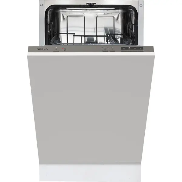 TESLA Masina de spalat vase incorporabila Tesla WDI461M, 9 seturi, 4 programe, Clasa E, Pornire intarziata, Incarcare la jumate, 45 cm, Argintiu