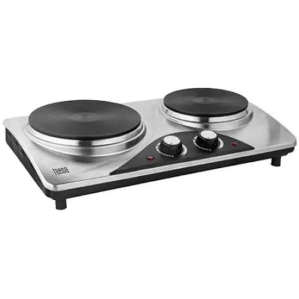 Tessa Plita electrica Tessa TSA0203, 2500 W, 2 arzatoare, Negru/Argintiu