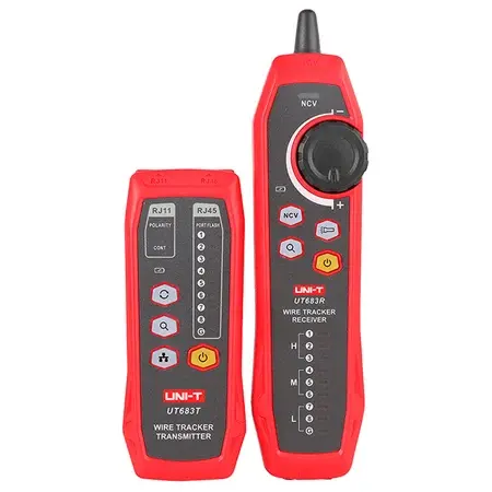 Tester Continuitate Cablu Uni-T UT683KIT, Kit Complet, RJ45 RJ11 BNC, Scurtcircuit
