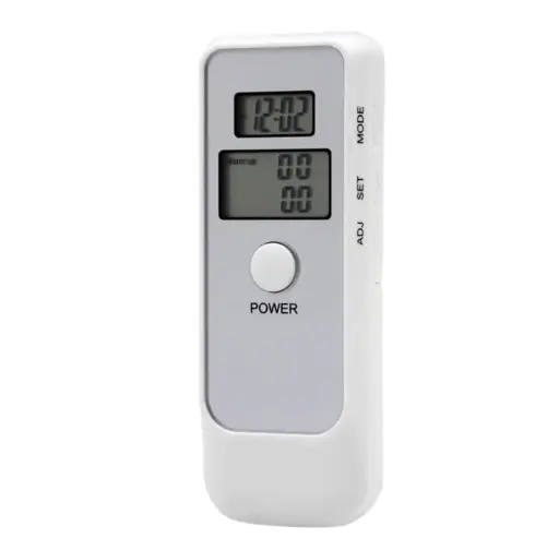 Tester de alcoolemie digital functie de ceas cronometru alb - AT002