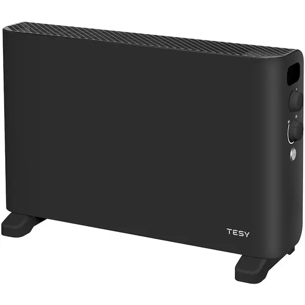 TESY Convector de podea Tesy CN 207 ZF B, 4 optiuni de setare a caldurii: 1000/2000 W + ventilator, Termostat, Functie turbo, Negru