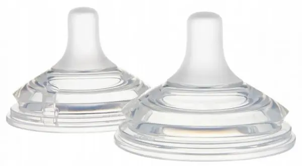 Tetină anti-colici cu două zone Canpol – Natural Shape, 6 luni+, 2 bucăți