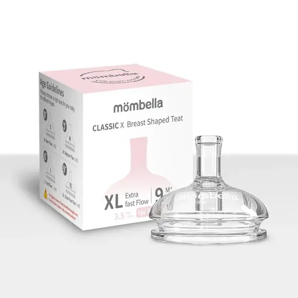 Tetina biberon Classic anti-colici Mombella, flux consistent XL, 9 luni+