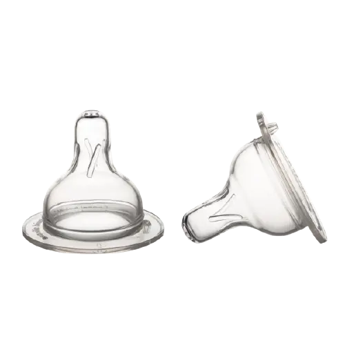 Tetina din silicon cu flux mediu pentru biberon cu gat larg EasyStart 6-12 luni, 2 bucati, Canpol babies