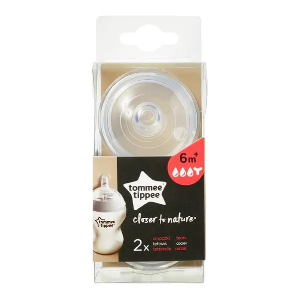 Tetina din silicon pentru hrana densa, +6 luni, 2 bucati, Tommee Tippee