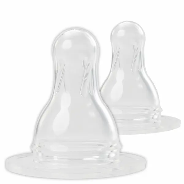 Tetine rotunde din silicon, mar.S-debit mic, 0-24 luni, 17301, Baby Nova | 2 bucati