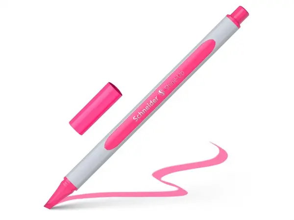 Textmarker Schneider Shine-UP,varf tip dalta, grosime de scriere 1- si 4 mm, 4 culori