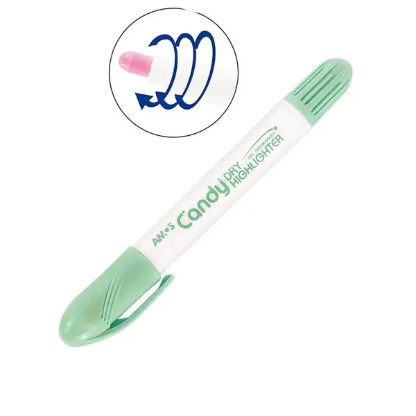 Textmarker uscat pentru evidentiere notite,varf durabil,verde pastel