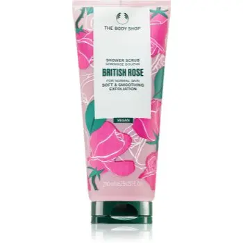 The Body Shop British Rose Shower Scrub exfoliant delicat pentru corp cu aromă de trandafiri