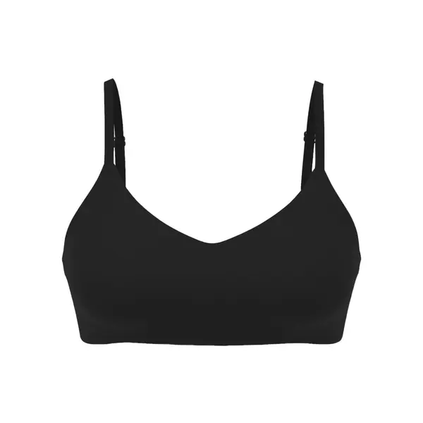 The coolbra™ lightly lined wireless plunge bralette - black M