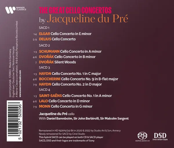 The Great Cello Concertos (4xSACD) | Jacqueline Du Pre
