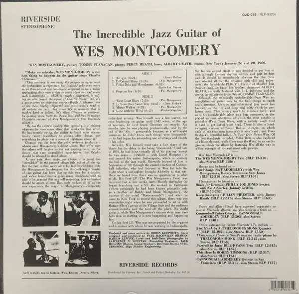 The Incredible Jazz Guitar Of Wes Montgomery - Vinyl | Wes Montgomery