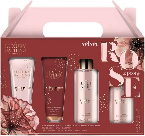 The Luxury Bathing Company Set Velvet Rose & Peony, 4 piese