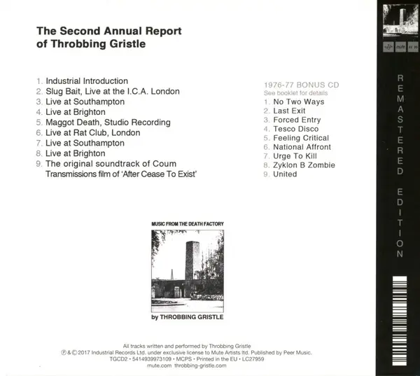 The Second Annual Report of Throbbing Gristle - 2 CD | Throbbing Gristle