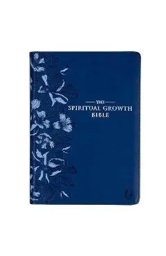 The Spiritual Growth Bible, Study Bible, NLT - New Living Translation Holy Bible, Faux Leather, Navy - Christian Art Gifts