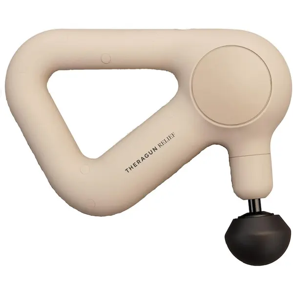 Therabody Dispozitiv de masaj Therabody Theragun Relief, husa, 3 atasamente, cablu USB pentru incarcare, Bej