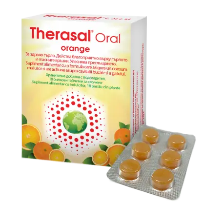 Therasal Oral Orange Pastile pentru supt 18 pastile
