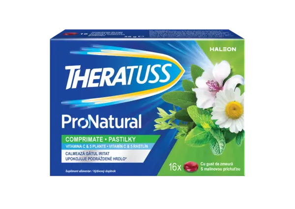Theratuss Natural comprimate de supt, 16 comprimate, Haleon