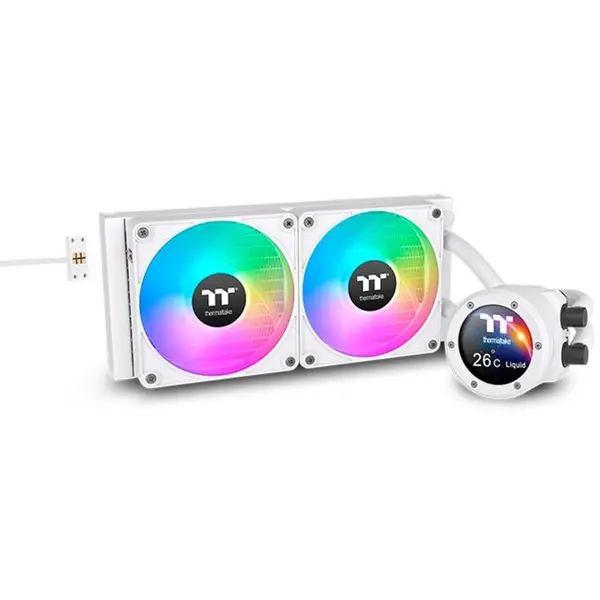 Thermaltake Cooler CPU Thermaltake TH280 V2 Ultra EX ARGB, All-In-One, racire cu apa, 2 ventilatoare, Alb