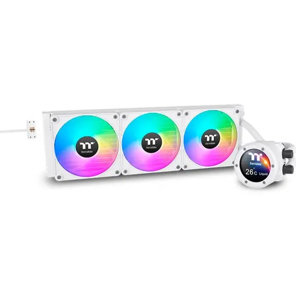 Thermaltake Cooler CPU Thermaltake TH420 V2 Ultra EX ARGB Sync All-In-One, Racire cu apa, TFT LCD, Alb