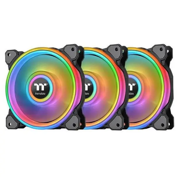 Thermaltake Set 3 ventilatoare Thermaltake Riing Quad 12, 120mm, iluminare ARGB