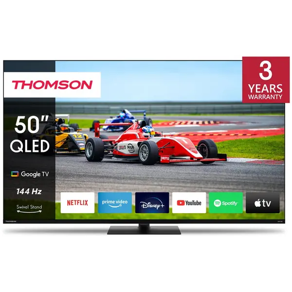 Thomson Televizor Smart Thomson 50QG7C14 126 cm, 4K UHD, QLED, Pro Google Televizor, 144Hz, Negru