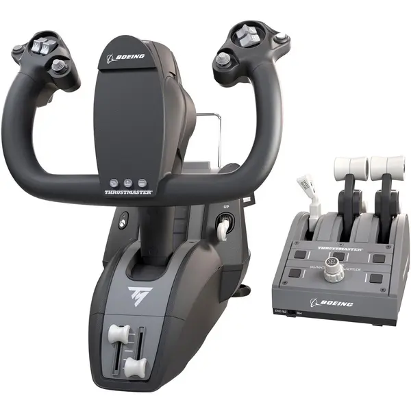 THRUSTMASTER Pachet Thrustmaster 4460210 TCA Yoke Pack Boeing Edition, claxon de directie oscilant si acceleratie Quadrant, Negru