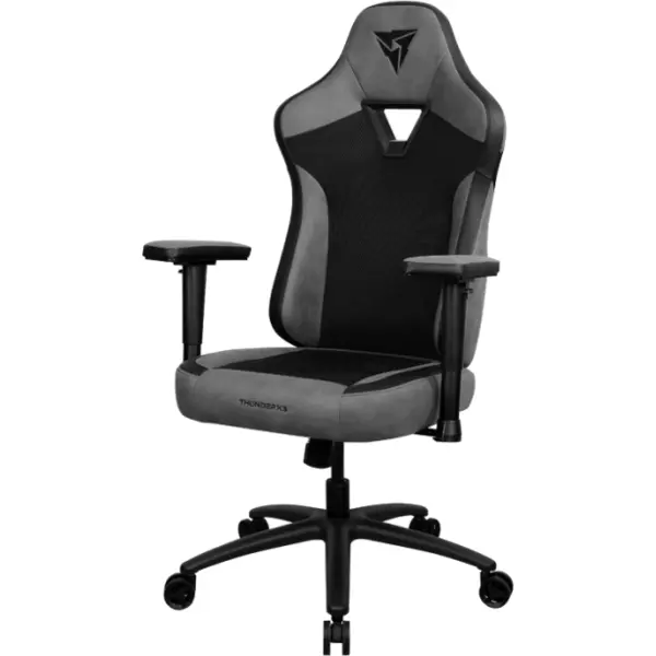 Thunder X3 Scaun Gaming Ergonomic ThunderX3 EAZE MESH, Max 125 kg, Cotiere 2D, Suport lombar si gat din spuma, Mecanism SYNC4, Negru/Gri